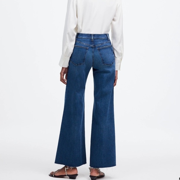 Madewell Pelion dark wash Flared Wide-Leg Crop Jeans - Picture 4 of 6